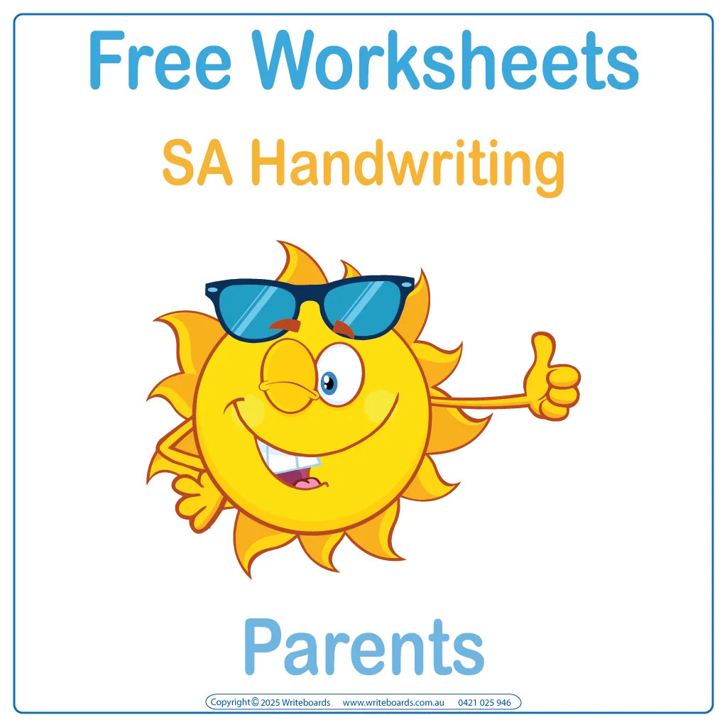 Free SA Modern Cursive Worksheets for Parents, Free Printable SA Alphabet Tracing Worksheets, FREE SA Worksheets