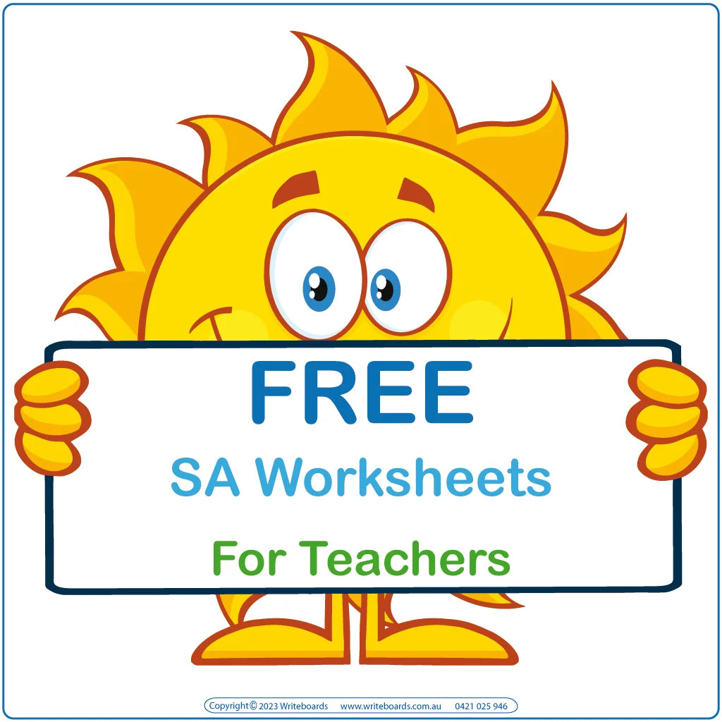 Free SA Modern Cursive Font Worksheets for Teachers, Free SA Early Stage One Worksheets for Teachers