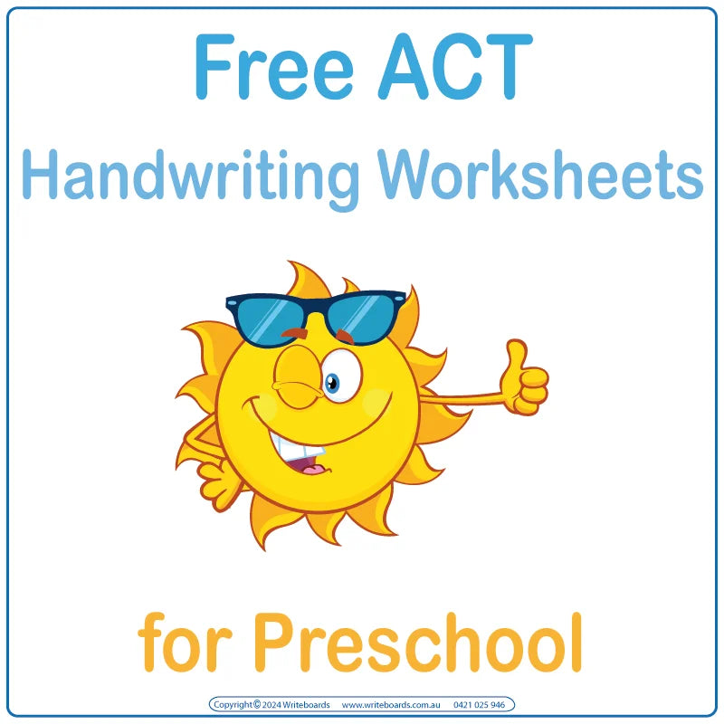 Free NSW Foundation Font Handwriting Worksheets for Preschools, Free ACT Tracing Worksheets for Preschool Educators