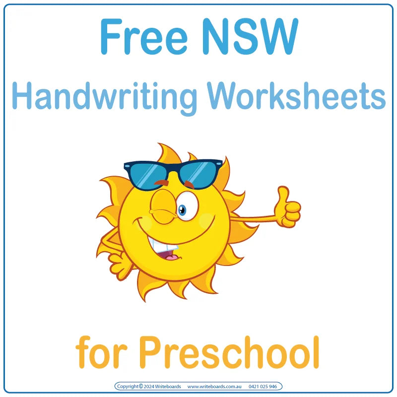 Free NSW Foundation Font Handwriting Worksheets for Preschools, Free NSW Tracing Worksheets for Preschool Educators