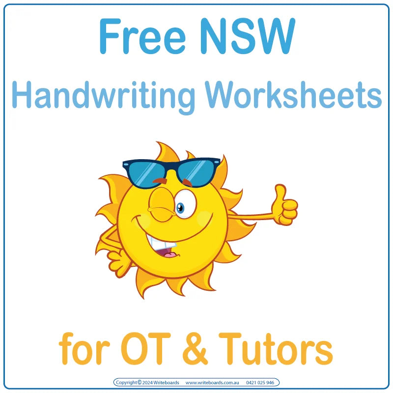 Free NSW Foundation Font Handwriting Worksheets for Occupational Therapists & Tutors, Free NSW Worksheets for Tutors