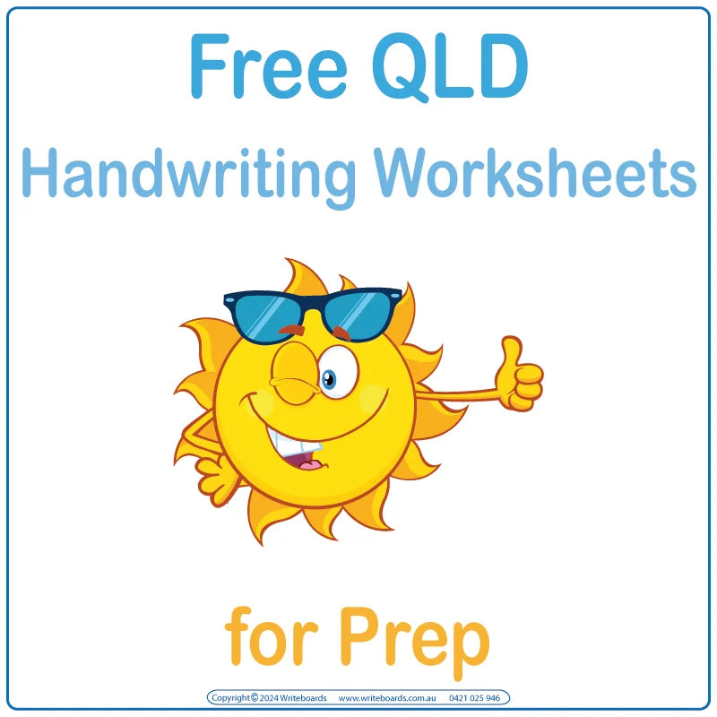 Free QLD Modern Cursive Handwriting Worksheets for Prep, Free QLD Tracing Worksheets for Prep Educators