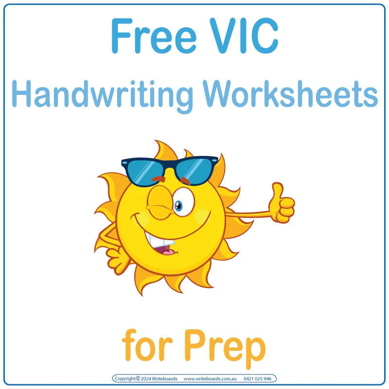 Free VIC Modern Cursive Handwriting Worksheets for Prep, Free VIC Tracing Worksheets for Prep Educators