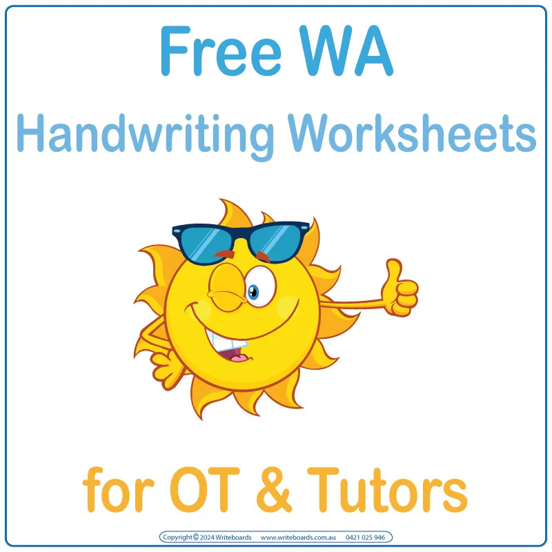 Free VIC Modern Cursive Handwriting Worksheets for Occupational Therapists & Tutors, Free WA Worksheets for Tutors