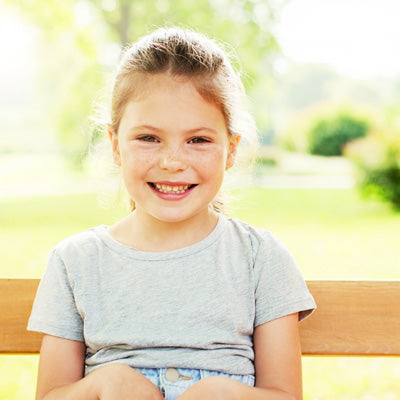 happy girl in park