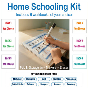 Reusable Home Schooling Kit for complete handwriting and learning support for Homeschoolers