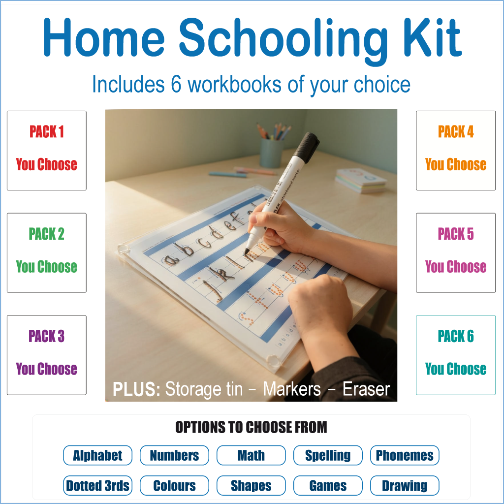 Reusable Home Schooling Inclusive Kit for complete handwriting and learning support