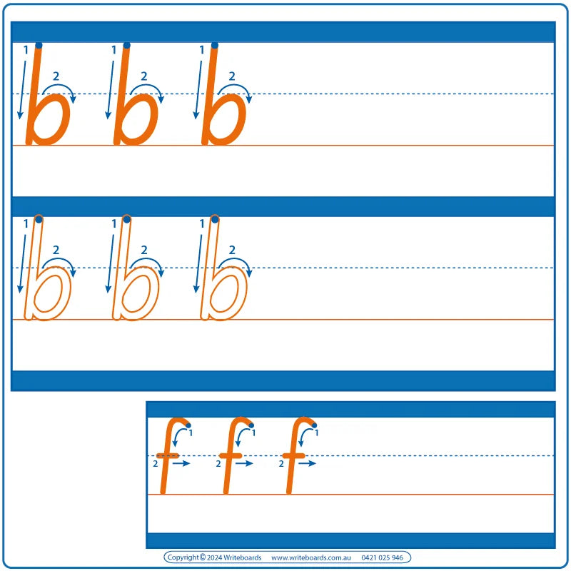 SA School Readiness Kit includes Large Dotted Third Worksheets, SA Reception lowercase Alphabet Worksheets