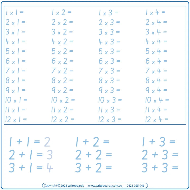 SA Math Worksheets both with and without answers, SA Times tables, SA Addition