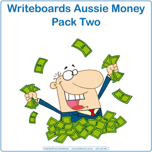 Teach Australian note combinations up to $100 with 46 worksheets, flashcards, and posters