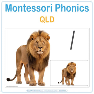 QLD Beginner School Readiness Phonics Pack featuring real animal photo posters and flashcards for Early Learning