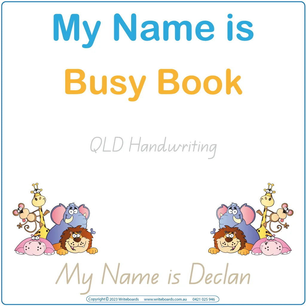 Teach Your Child to Write Their Name using QLD School Handwriting, Your Child Name Busy Book