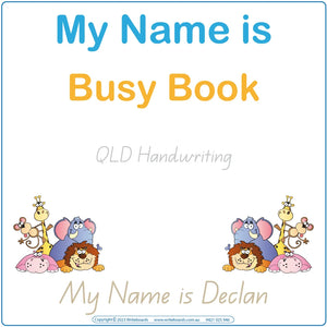 Teach Your Child to Write Their Name using QLD School Handwriting, Your Child Name Busy Book