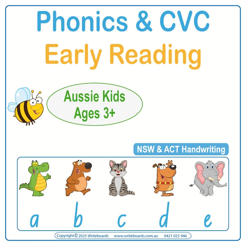 Phonics and CVC Flashcard for NSW and ACT kids – handwriting and literacy resources