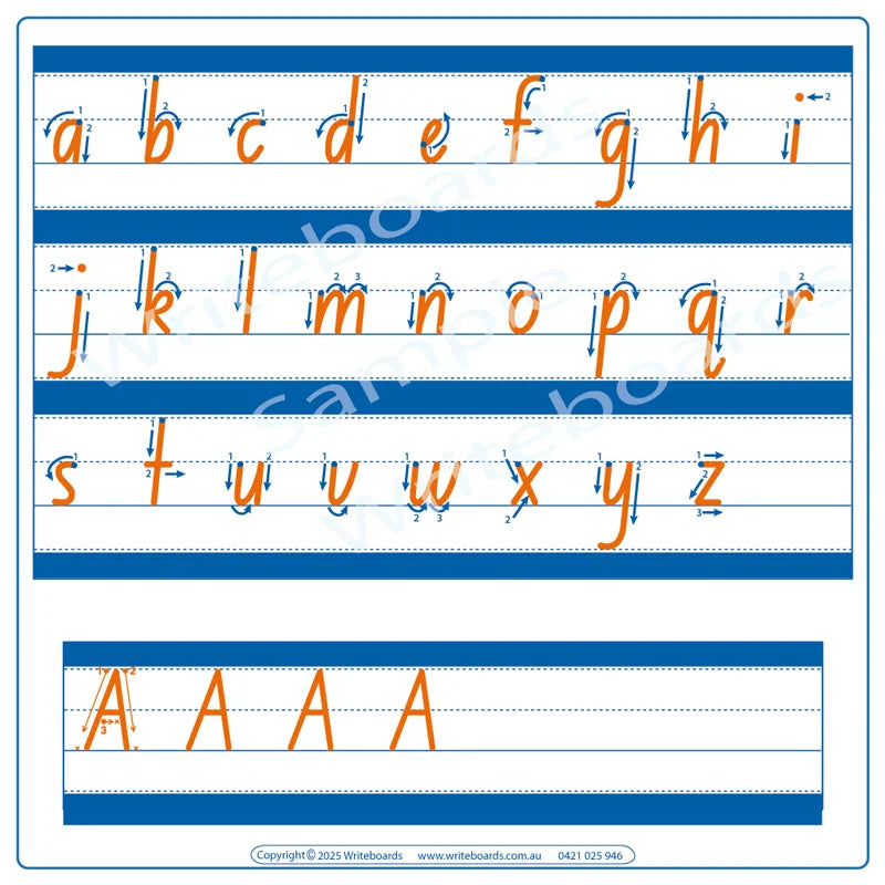 NSW Foundation Font Advanced School Kit includes Alphabet & Numbers handwriting practice sheets with directions