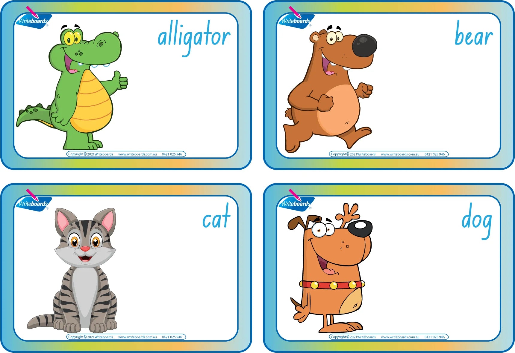 NSW Foundation Font Colourful Animal Phonic Flashcards for Teachers help reinforce letter sounds and literacy skills