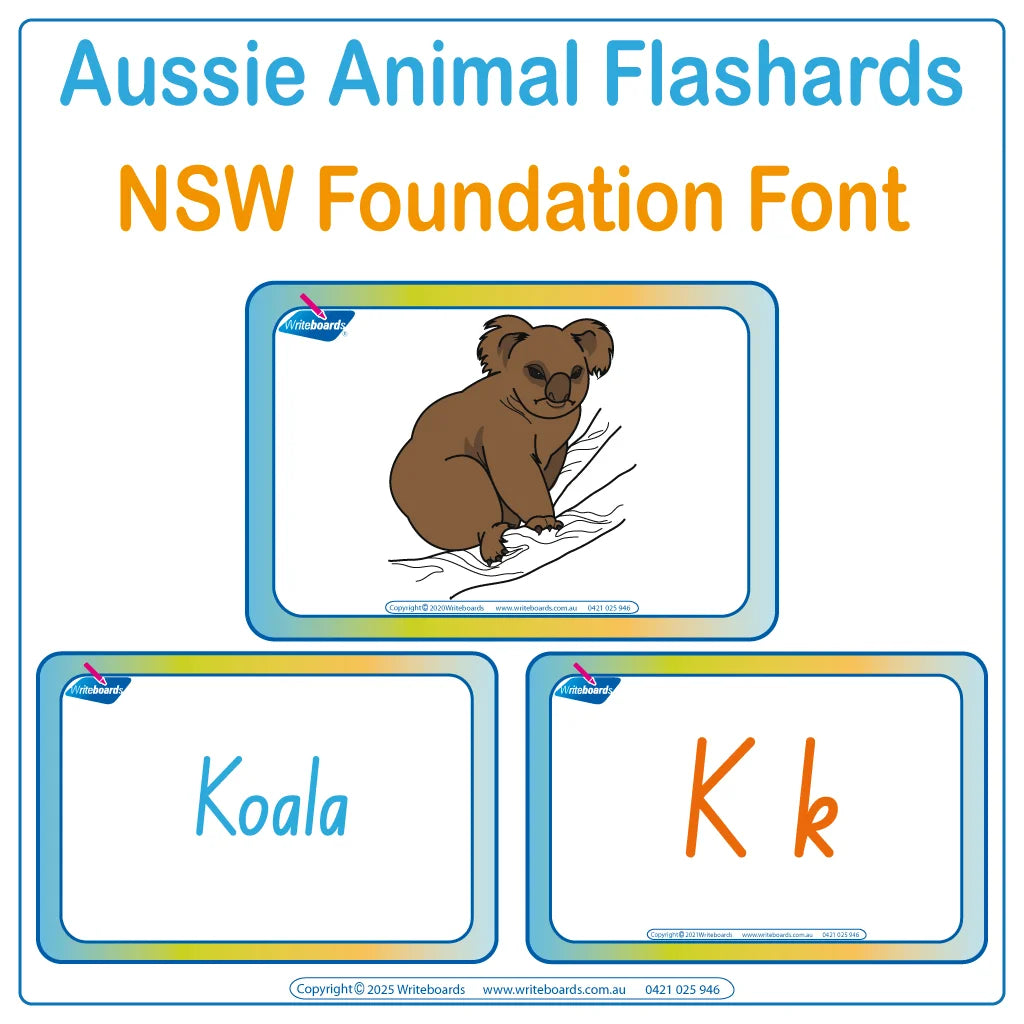 NSW Foundation Font Australian Animal Alphabet Flashcards & Games for Childcare and Preschool Educators