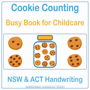 NSW Foundation Font Early Learning Cookie Counting Busy Book for Childcare & Preschool ages 3+