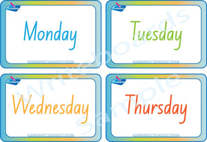 NSW Foundation Font Days of the Week Busy Book Flashcards for Childcare & Preschool ages 3+