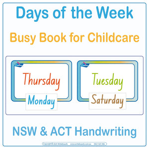 NSW Foundation Early Learning Days of the Week Busy Book for Childcare & Preschool ages 3+