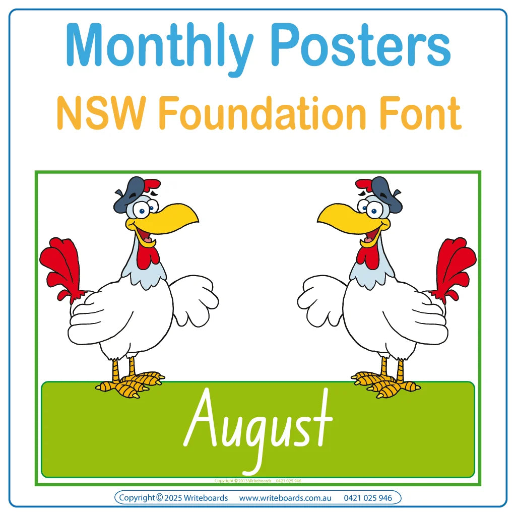NSW Foundation Font Monthly Posters for Teachers & Educators
