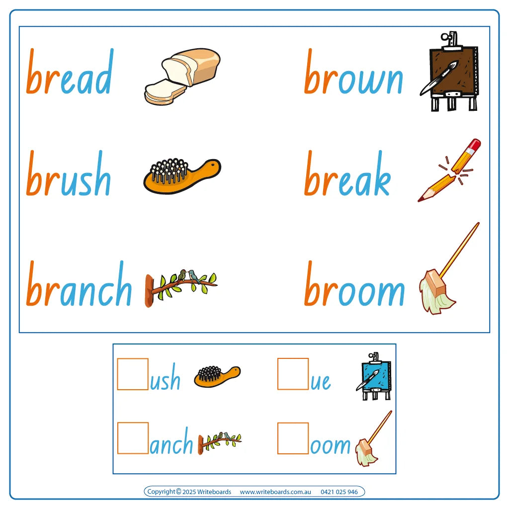 Teach consonant blends with NSW Foundation Font worksheets and flashcards for NSW & ACT Teachers