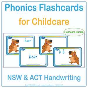 NSW Foundation Phonics Flashcards Bundle with picture and word cards for childcare and early learning practice