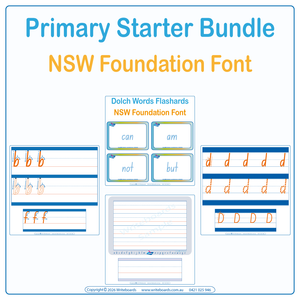 NSW Foundation Primary Starter Bundle includes Dotted Third Worksheets and Lines plus more