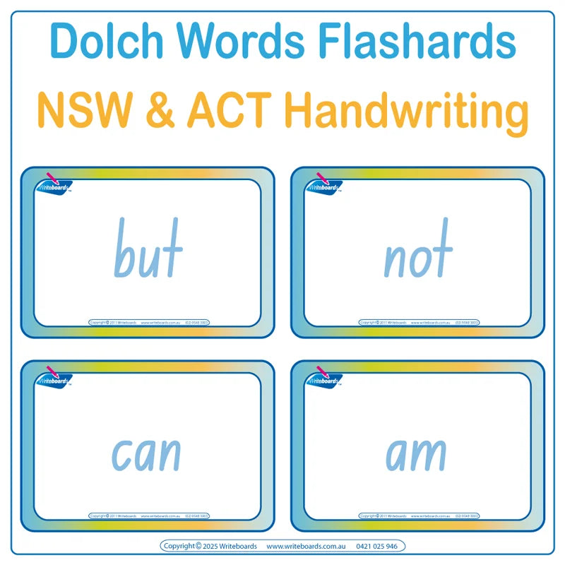 Writeboards Australian Reusable School Readiness Kit Includes Sight Word Flashcards