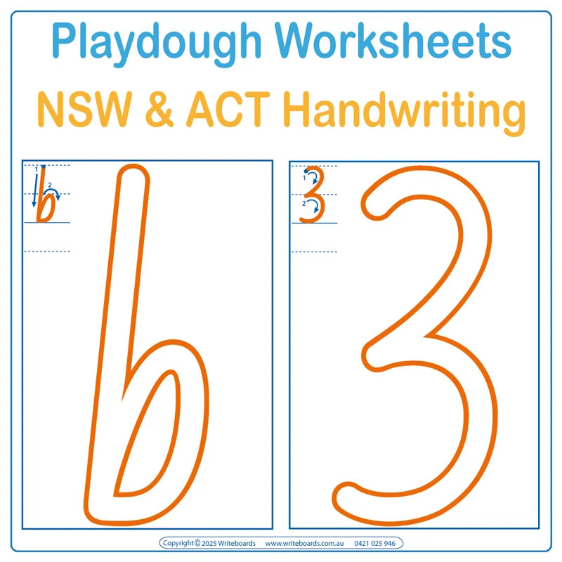 NSW Foundation Font School Starter Kit includes Large Alphabet and Number Worksheets for ages 3+