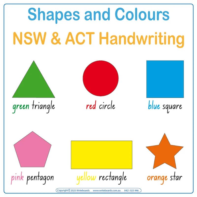 NSW Foundation Font Special Needs Kit 1 includes Shape and Colour Worksheets and Flashcards