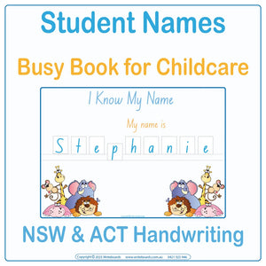 NSW Foundation Font Student Name Busy Book for Childcare and Preschool - ages 3+