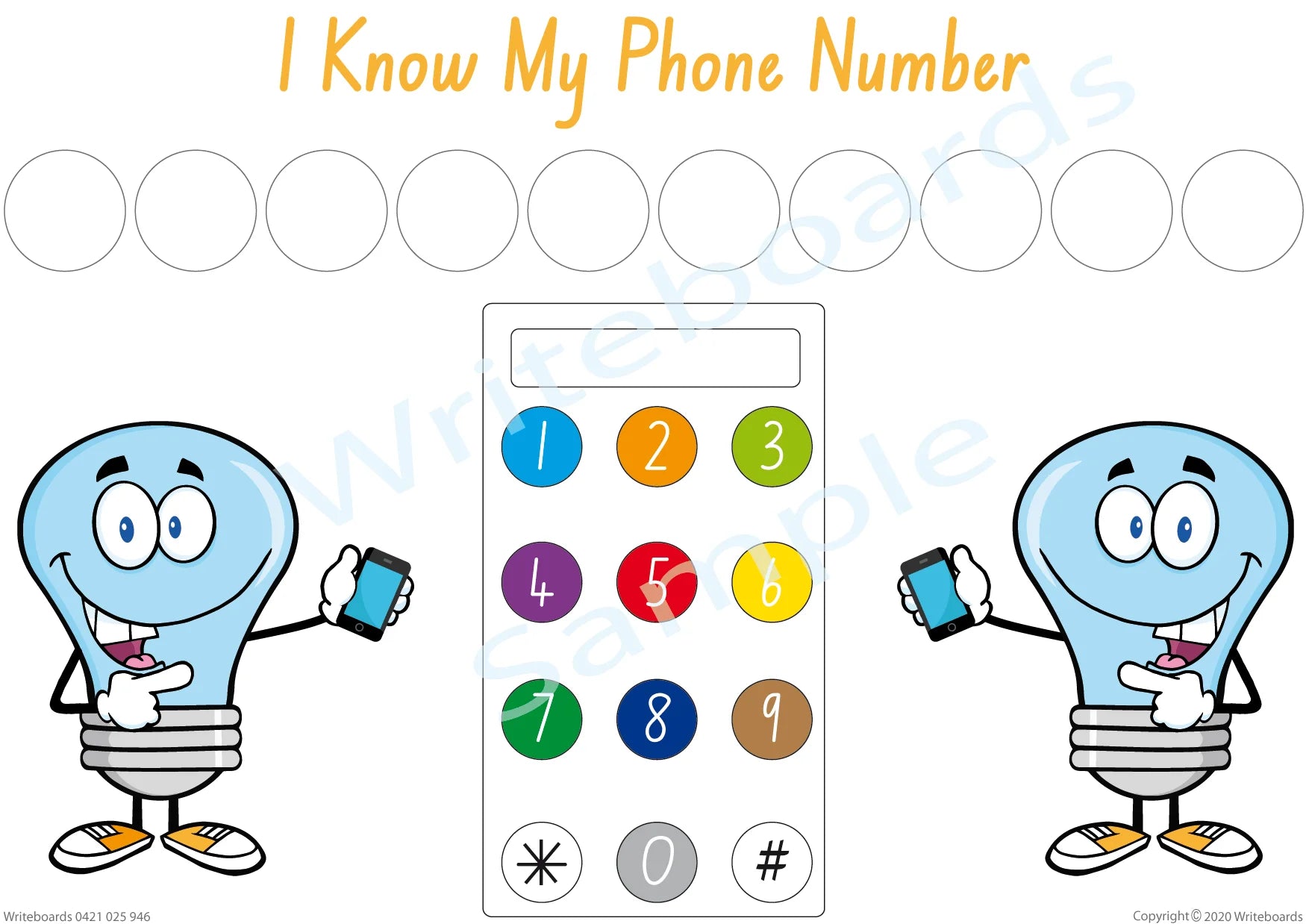 NSW Foundation Font Student Phone Number Busy Book, Teach your students their phone number
