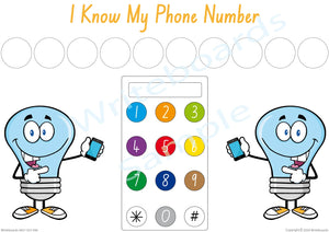 NSW Foundation Font Student Phone Number Busy Book, Teach your students their phone number