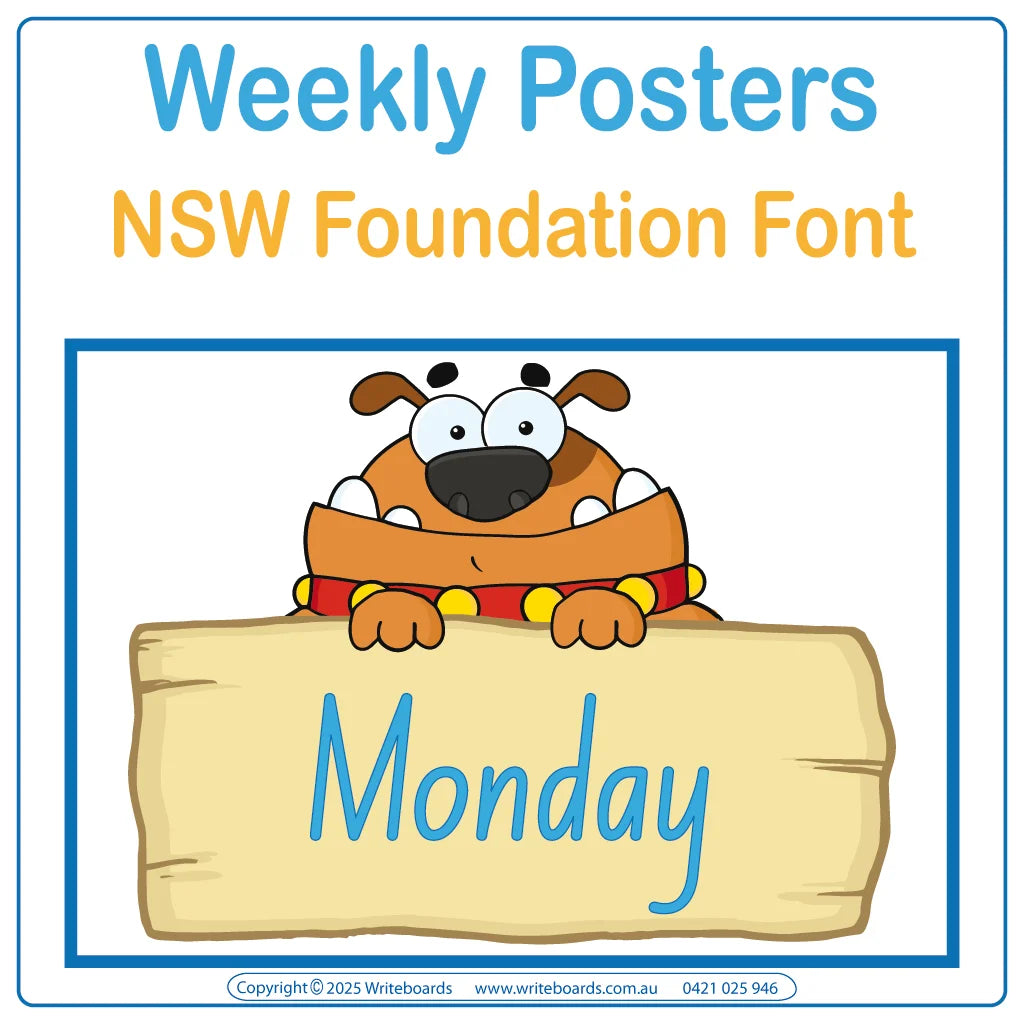 NSW Foundation Font Weekly Posters for Teachers & Educators