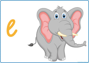 NSW Foundation Font Alphabet posters for Childcare and Preschool with letter sounds and picture cues