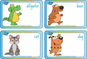 NSW Foundation Font phonics flashcard showing an animal picture with the matching phonics name