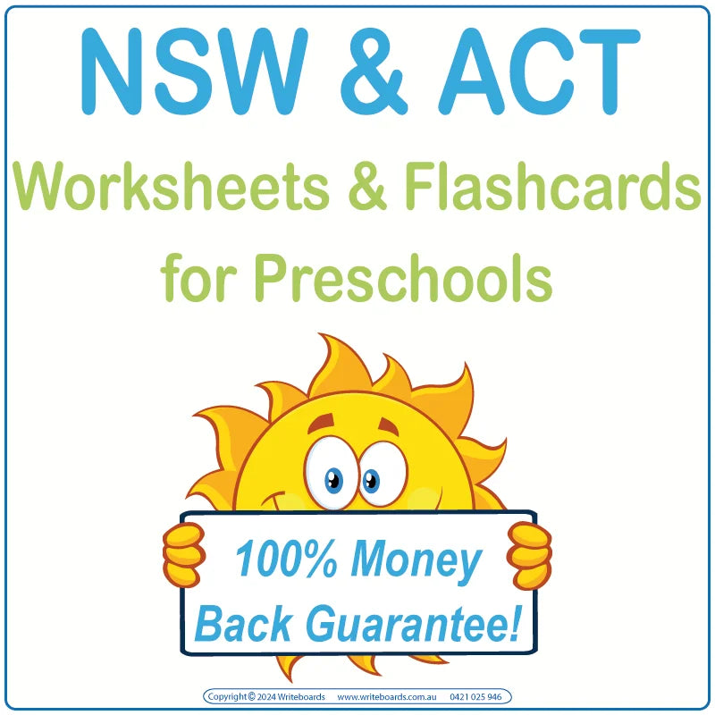 Downloadable & Printable NSW Foundation Font Worksheets & Flashcards for School Readiness Preparation