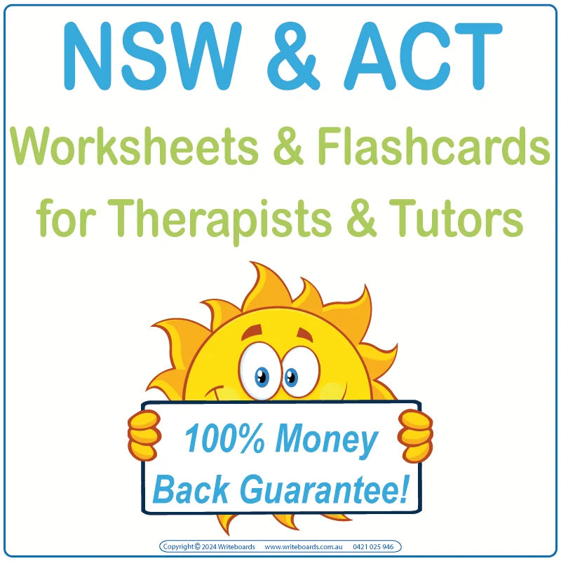 NSW Foundation Font Worksheets & Flashcards for Occupational Therapists & Tutors