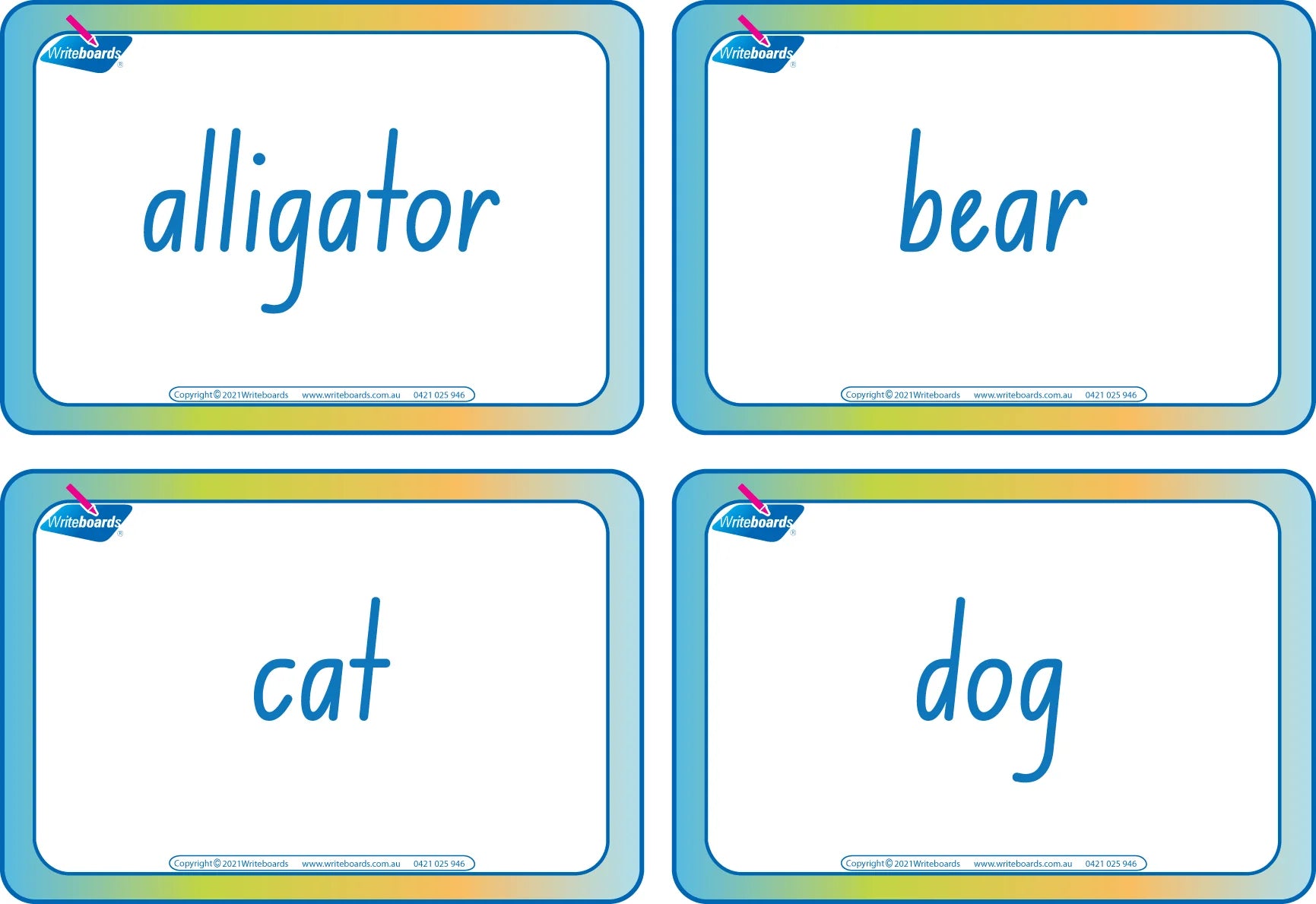 NSW Foundation Font Colourful Animal Phonic Flashcards for Teachers includes 52 Flashcards for Games and more