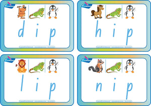 CVC Flashcards Middle Letter "i" for NSW Foundation Font Childcare and Preschool