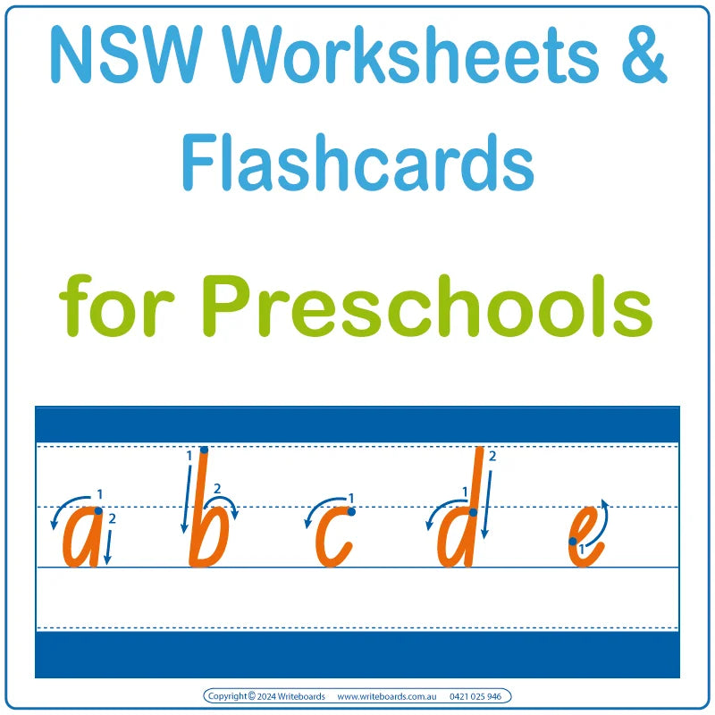 NSW Worksheets & Flashcards for Childcare & Preschools, NSW School Readiness Worksheets for Childcare Educators