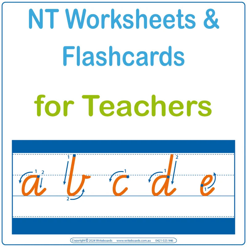 VIC Modern Cursive Font Worksheets for Teachers in the NT, NT Teachers Traceable & Printable Worksheets