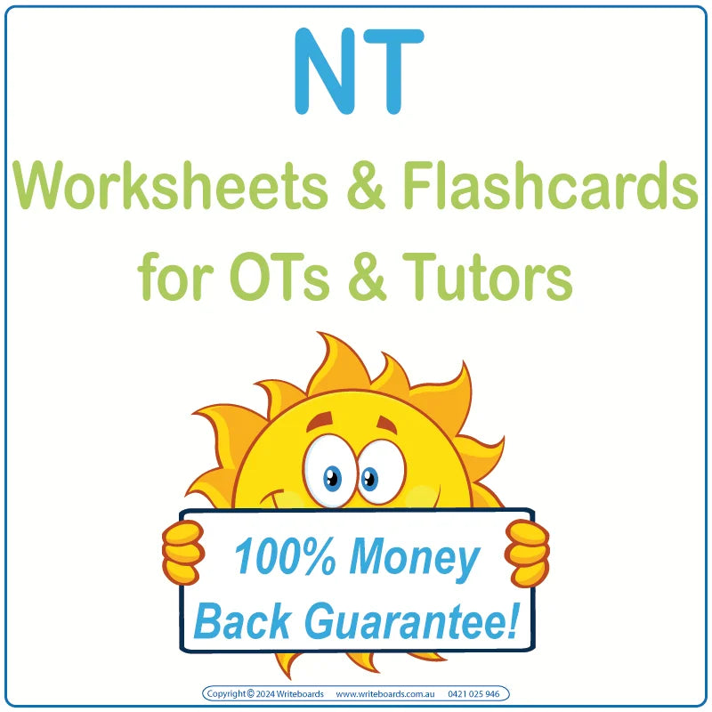 Downloadable & Printable Worksheets & Flashcards for NT Occupational Therapists and Tutors