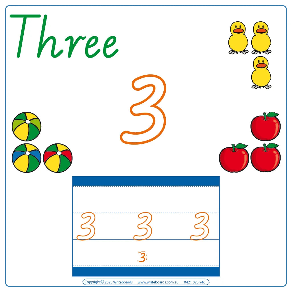 Teach your child the numbers from 1–12 using VIC & WA Handwriting for Ages 3+