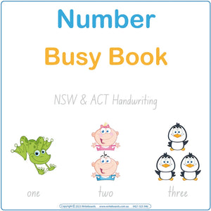 Teach Your Child Their Numbers using NSW Handwriting, NSW Number Busy Book, ACT Number Busy Book