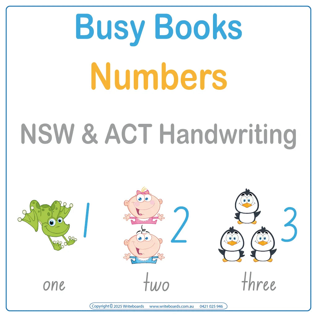 Teach Your Child Numbers with our NSW & ACT school handwriting Busy Book 