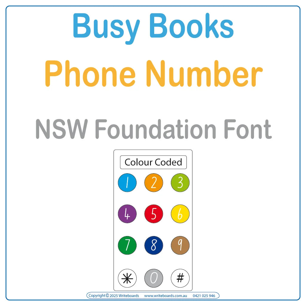 Teach your students their phone numbers with this NSW Foundation Font Interactive Busy Book
