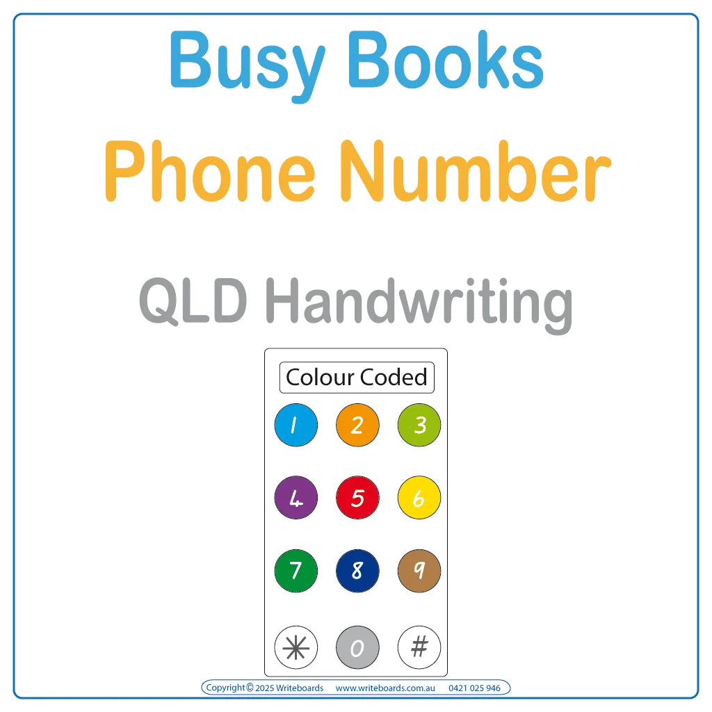 Teach your child their phone number using QLD School Handwriting for ages 3+