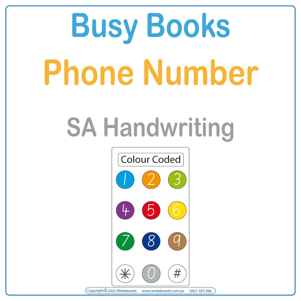 Teach your child their phone number using SA School Handwriting for ages 3+